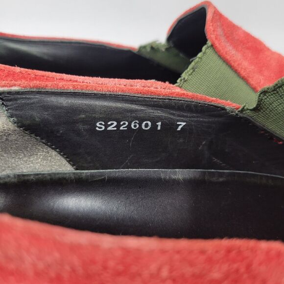 Comme Des Garcons SHIRT Loafer Shoes Round Toe Casual Slip On Suede Red Size 7 - Picture 10 of 13
